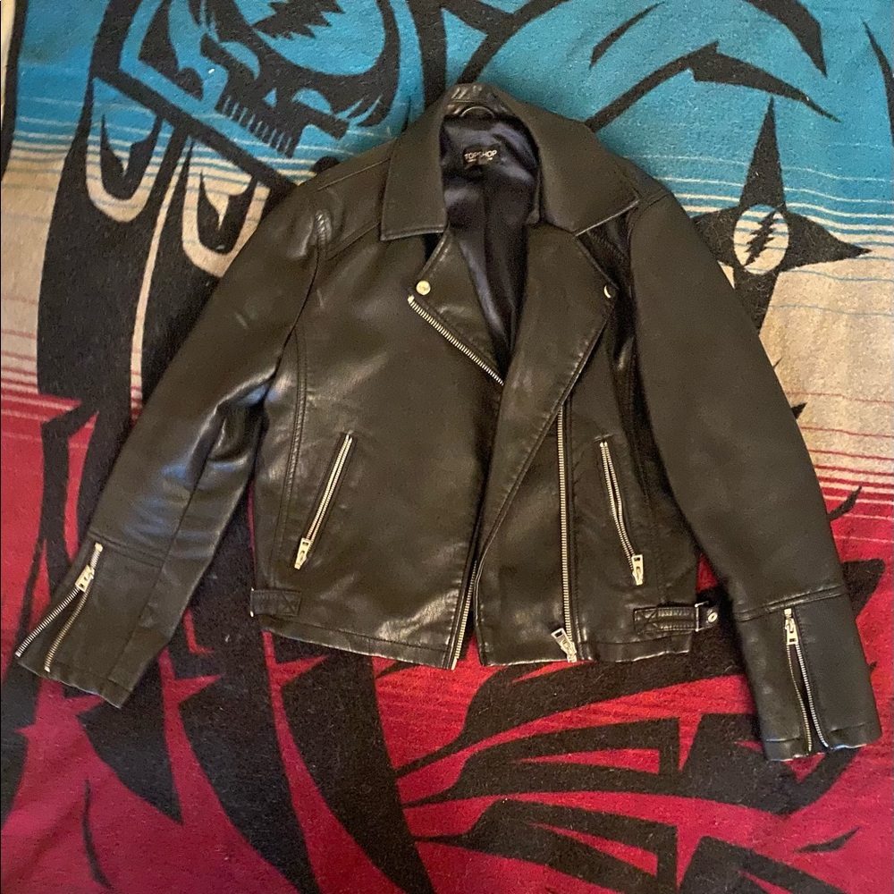 TopShop faux leather jacket size US10!
